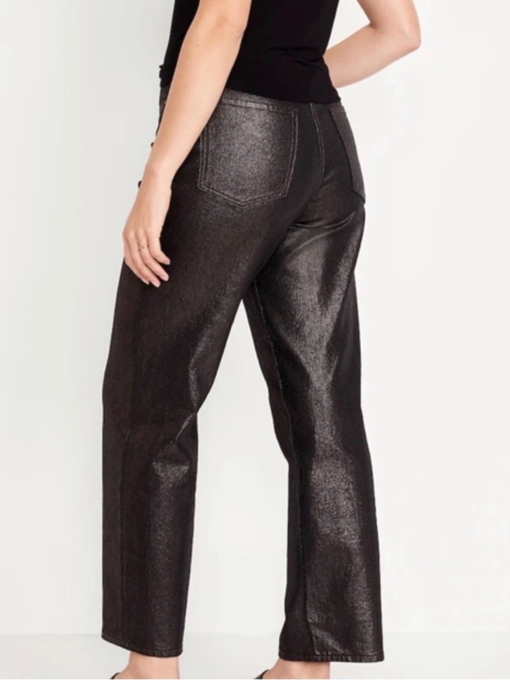 Old Navy Metallic Straight-Leg Jeans - Picture 2 of 4